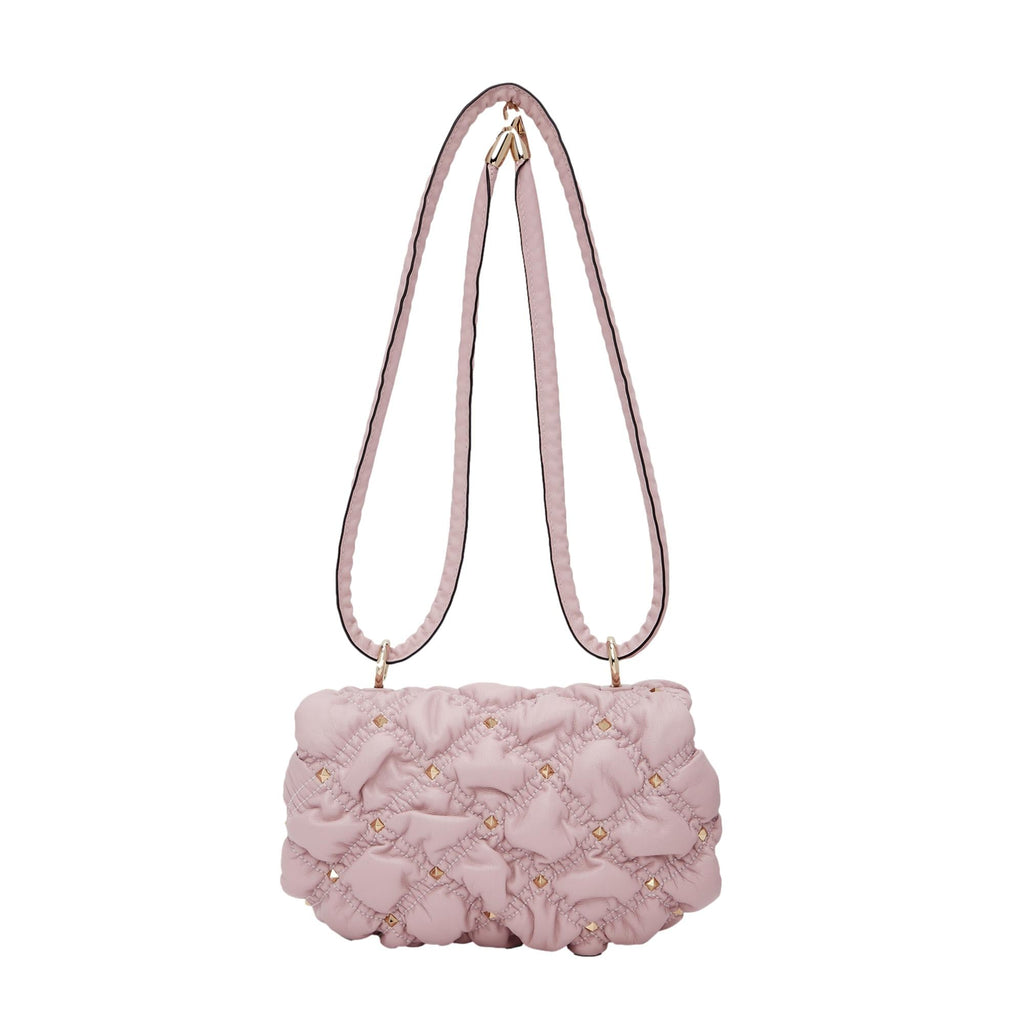 Valentino Garavani Spike Me Dusty Rose Leather Shoulder Bag Small at_Queen_Bee_of_Beverly_Hills