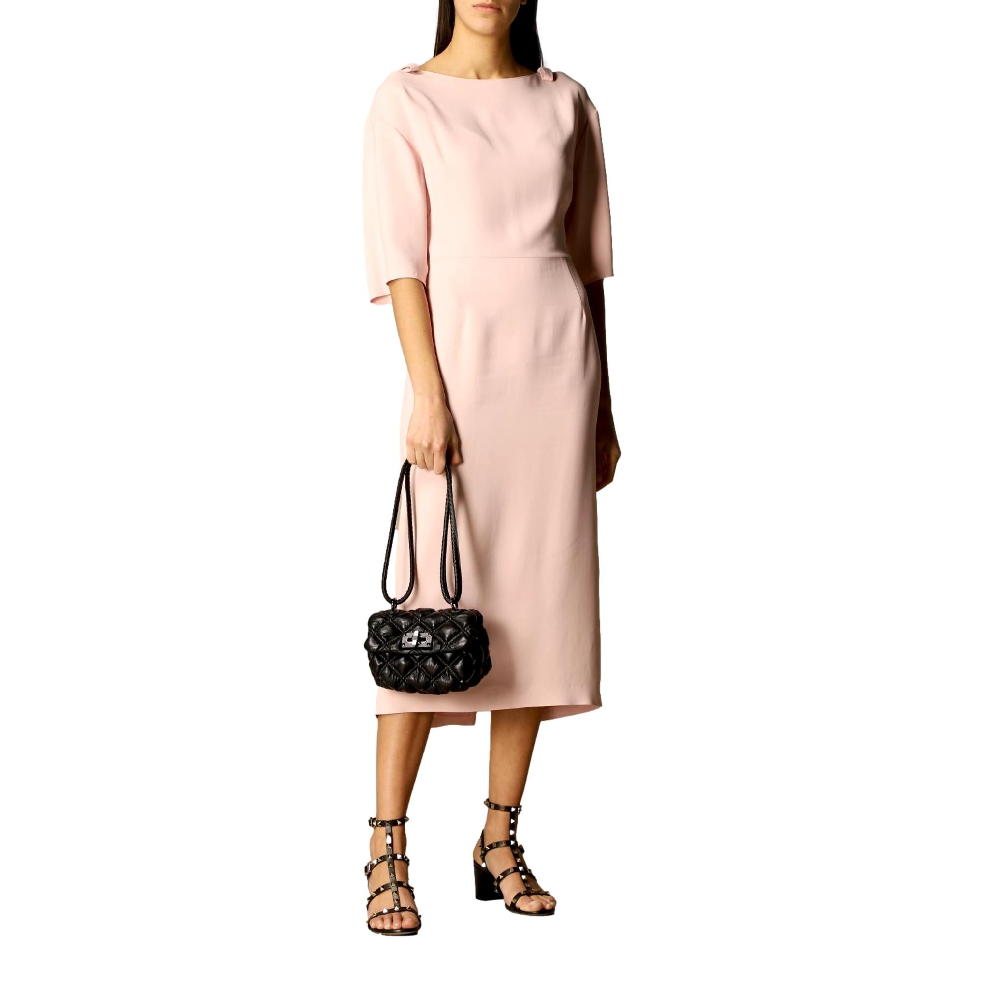 Valentino Garavani Spikeme Black Studded Leather Small Crossbody Bag available at Queen Bee of Beverly Hills