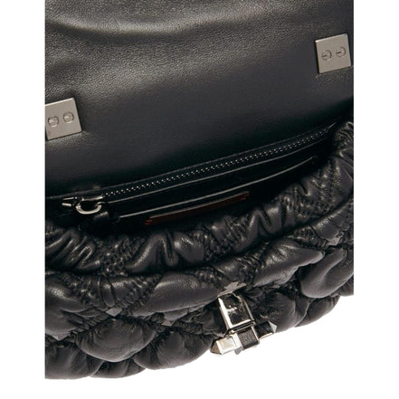 Valentino Garavani Spikeme Black Studded Leather Small Crossbody Bag available at Queen Bee of Beverly Hills