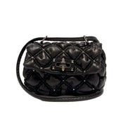 Valentino Garavani Spikeme Black Studded Leather Small Crossbody Bag available at Queen Bee of Beverly Hills