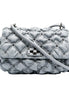Valentino Garavani Spikeme Gray Studded Leather Medium Crossbody Bag available at Queen Bee of Beverly Hills