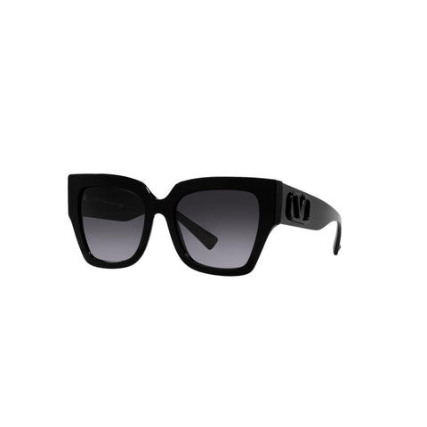 Valentino Garavani V Logo Black Square Frame Sunglasses at_Queen_Bee_of_Beverly_Hills