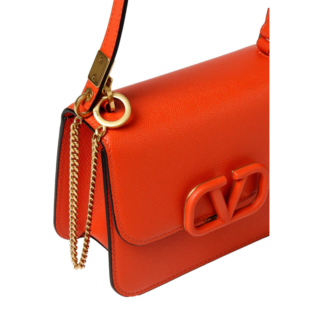 Valentino Garavani V Sling 2 Way Orange Leather Crossbody Bag at_Queen_Bee_of_Beverly_Hills