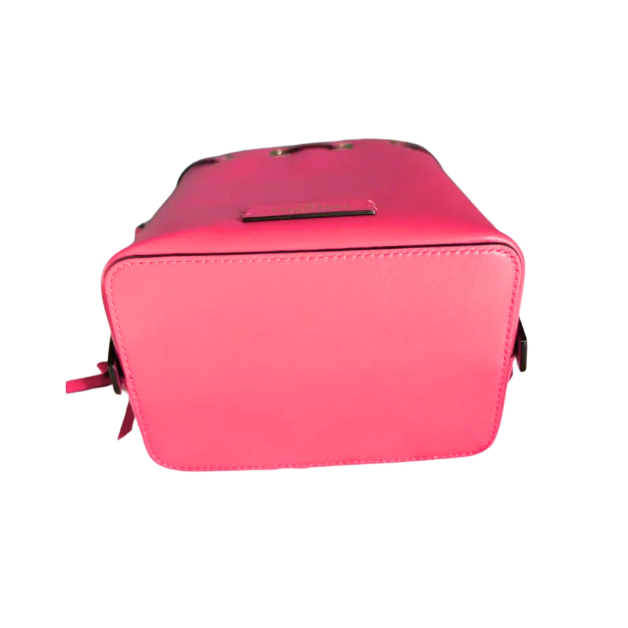 Valentino Garavani VLogo Walk Bucket Crossbody Bag Pink Calf Leather available at Queen Bee of Beverly Hills