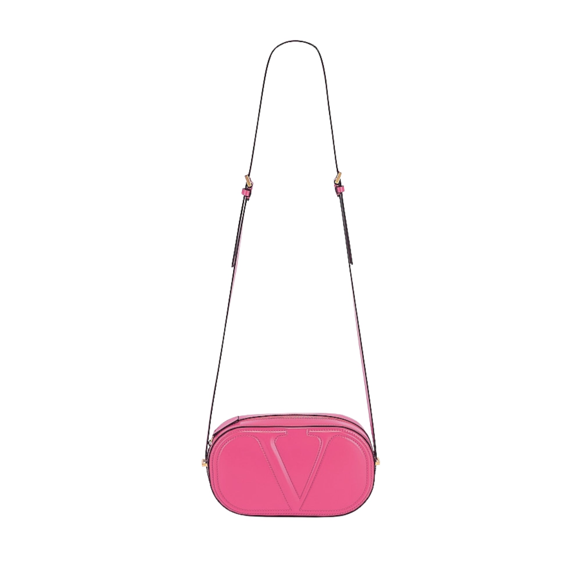 Valentino Garavani VLogo Walk Crossbody Bag Pink Calf Leather Medium available at Queen Bee of Beverly Hills