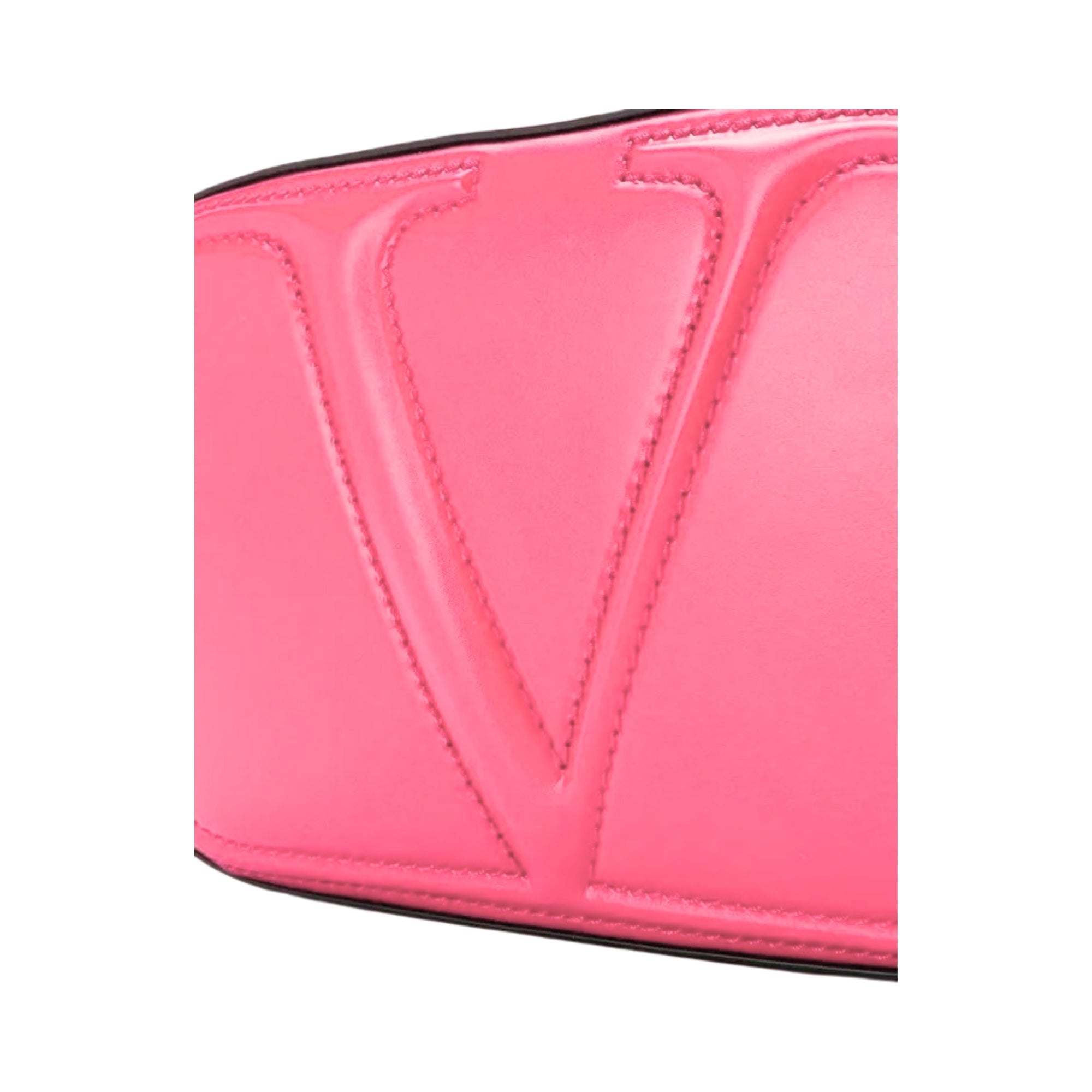 Valentino Garavani VLogo Walk Crossbody Bag Pink Calf Leather Medium available at Queen Bee of Beverly Hills