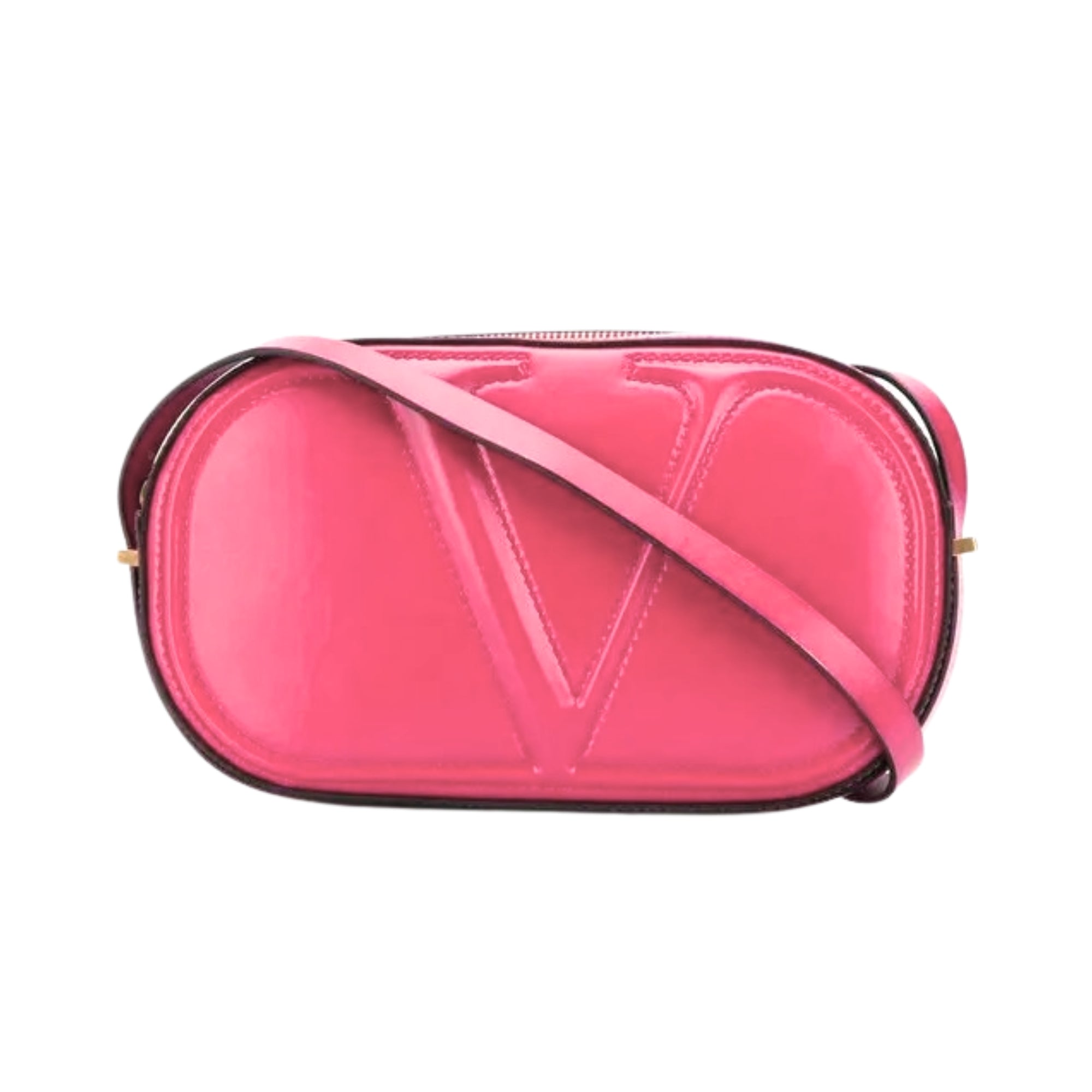 Valentino Garavani VLogo Walk Crossbody Bag Pink Calf Leather Medium available at Queen Bee of Beverly Hills