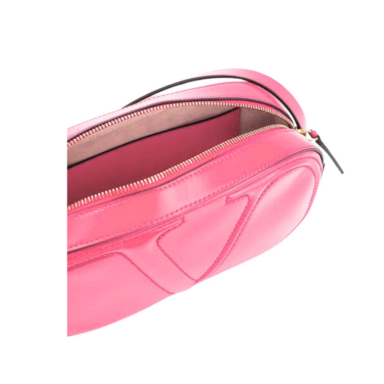 Valentino Garavani VLogo Walk Crossbody Bag Pink Calf Leather Medium available at Queen Bee of Beverly Hills