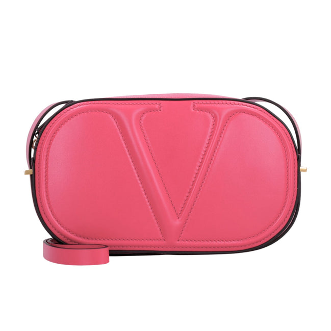 Valentino Garavani VLogo Walk Crossbody Bag Pink Calf Leather Medium available at Queen Bee of Beverly Hills