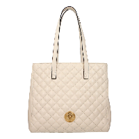 Versace La Medusa Ivory Quilted Leather Totebag 