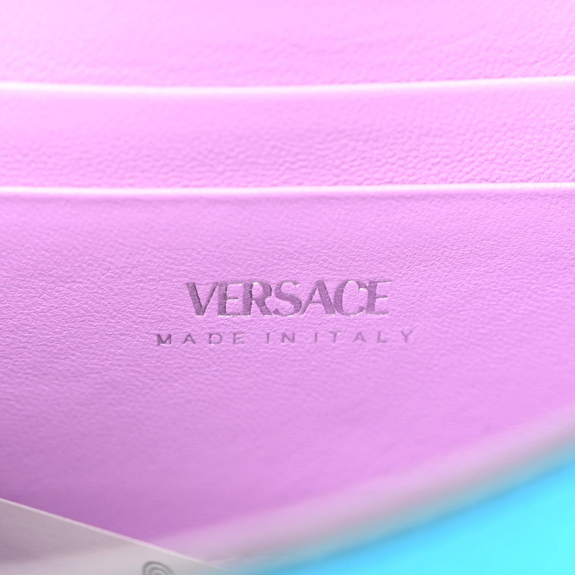 Versace Blue La Medusa Mini Top-Handle Bag available at Queen Bee of Beverly Hills