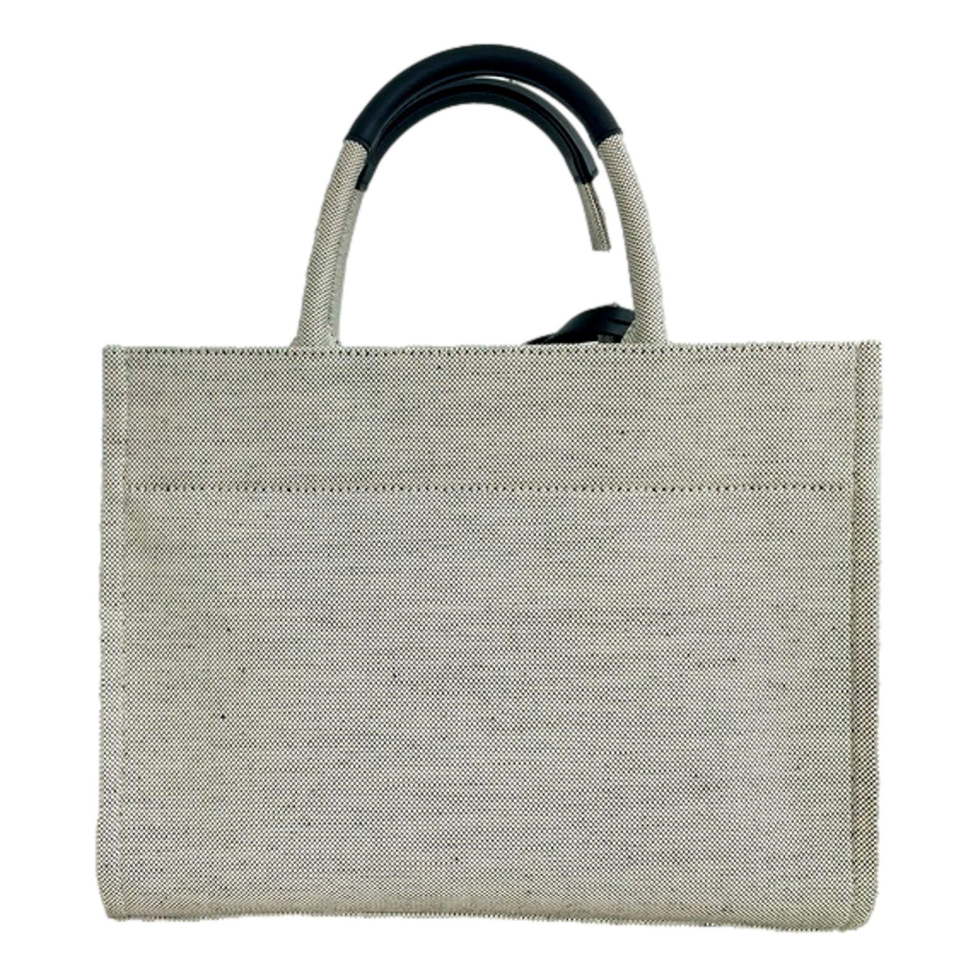 Versace Ecru Canvas Studded Logo Mini Totebag available at Queen Bee of Beverly Hills