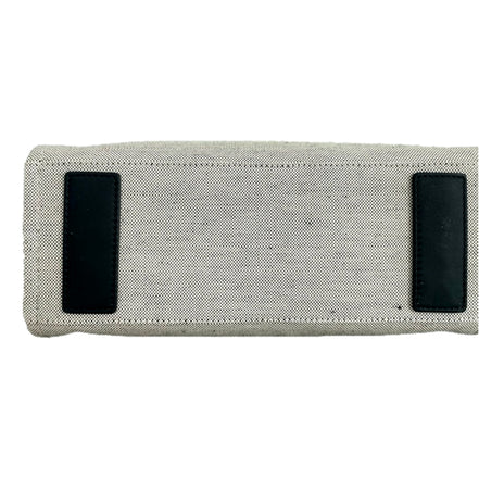 Versace Ecru Canvas Studded Logo Mini Totebag available at Queen Bee of Beverly Hills