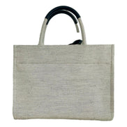 Versace Ecru Canvas Studded Logo Totebag available at Queen Bee of Beverly Hills