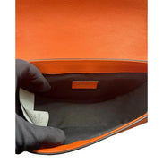 Versace Half-Moon La Medusa Vitello Leather Orange Crossbody Handbag available at Queen Bee of Beverly Hills
