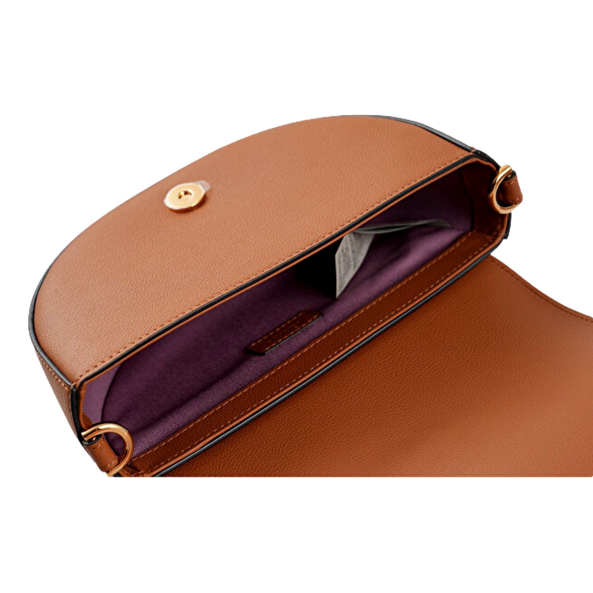 Versace Half-Moon La Medusa Vitello Leather Summer Nude Brown Crossbody Handbag available at Queen Bee of Beverly Hills