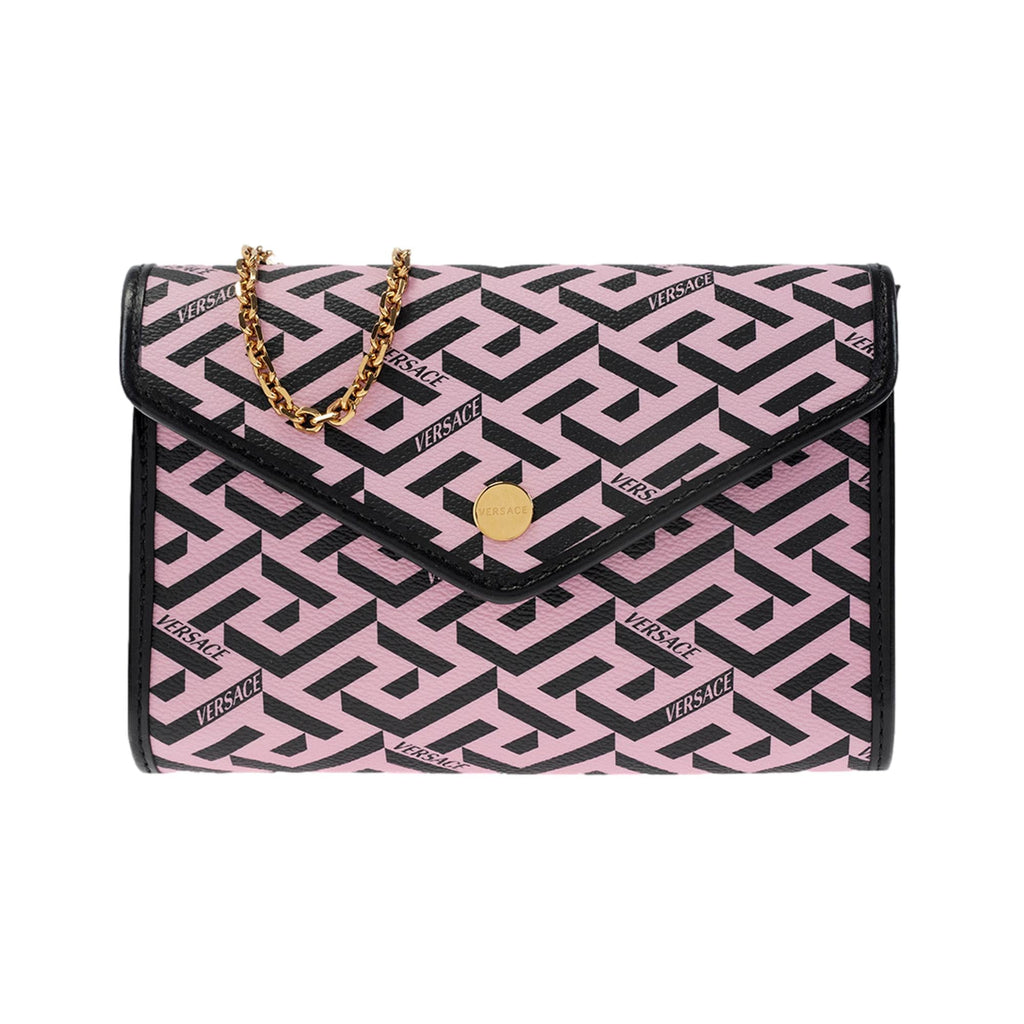 Versace La Greca Signature Canvas Crossbody Clutch Bag