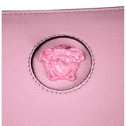 Versace La Medusa Baby Pink Long Zip Around Wallet available at Queen Bee of Beverly Hills
