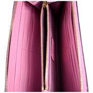 Versace La Medusa Baby Pink Long Zip Around Wallet available at Queen Bee of Beverly Hills