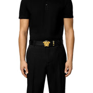 Versace La Medusa Baroque Reversible Calfskin Belt 80/32 available at Queen Bee of Beverly Hills