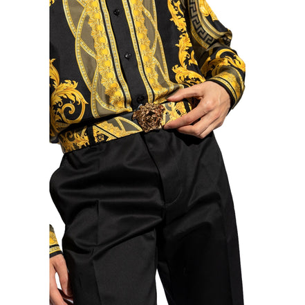 Versace La Medusa Baroque Reversible Calfskin Belt 80/32 available at Queen Bee of Beverly Hills