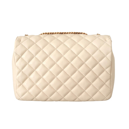 Versace La Medusa Beige Quilted Lamb Leather Large Shoulder Bag available at Queen Bee of Beverly Hills