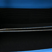 Versace La Medusa Blue Quilted Lamb Leather Crossbody Clutch Bag available at Queen Bee of Beverly Hills