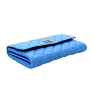 Versace La Medusa Blue Quilted Lamb Leather Crossbody Clutch Bag available at Queen Bee of Beverly Hills