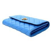 Versace La Medusa Blue Quilted Lamb Leather Crossbody Clutch Bag available at Queen Bee of Beverly Hills