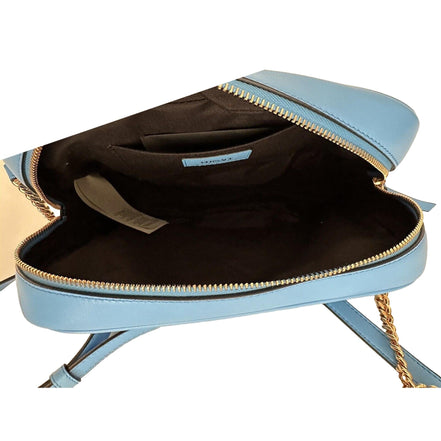 Versace La Medusa Blue Quilted Lamb Leather Medium Crossbody Bag available at Queen Bee of Beverly Hills