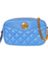 Versace La Medusa Blue Quilted Small Camera Crossbody Bag available at Queen Bee of Beverly Hills