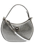 Versace La Medusa Crystal Half Moon Hobo Shoulder Crossbody Bag Silver available at Queen Bee of Beverly Hills