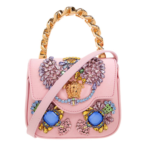 Versace La Medusa Crystal Silk Mini Top Handle Bag at_Queen_Bee_of_Beverly_Hills