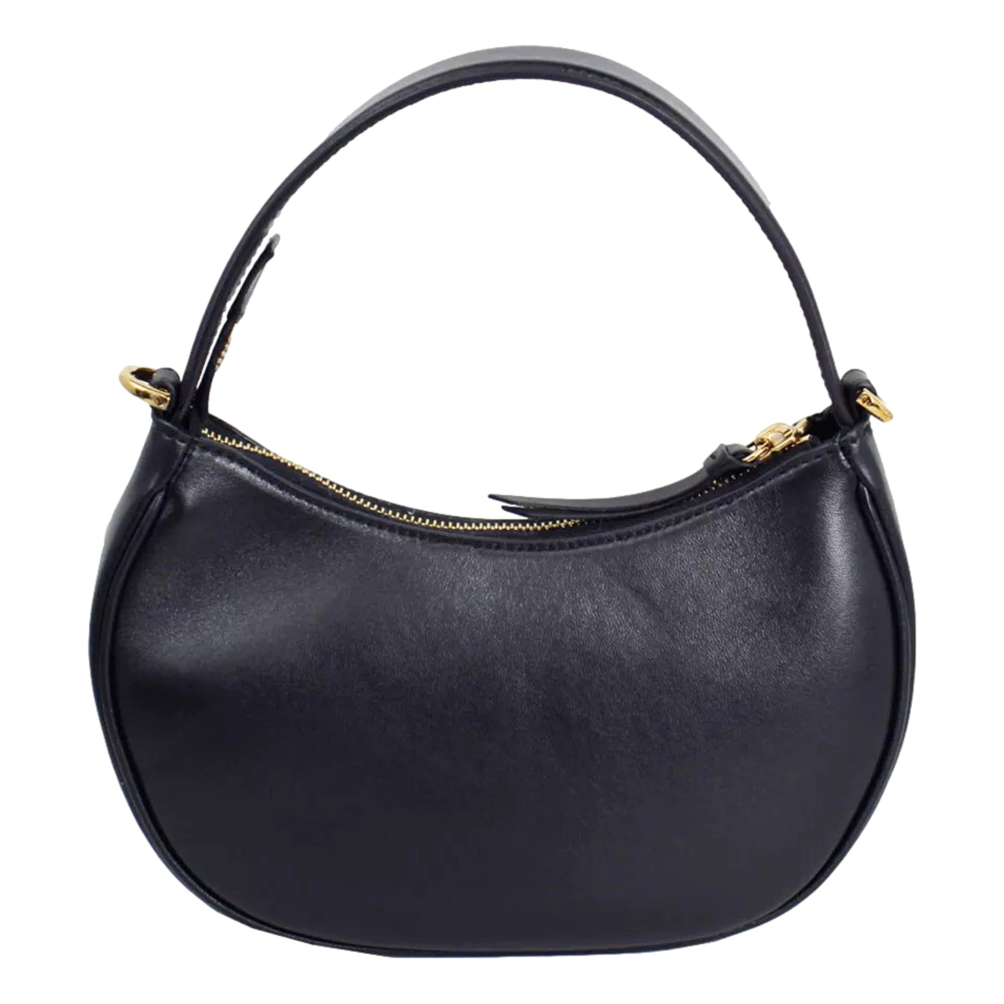 Versace La Medusa Half Moon Hobo Shoulder Crossbody Bag Black Leather available at Queen Bee of Beverly Hills
