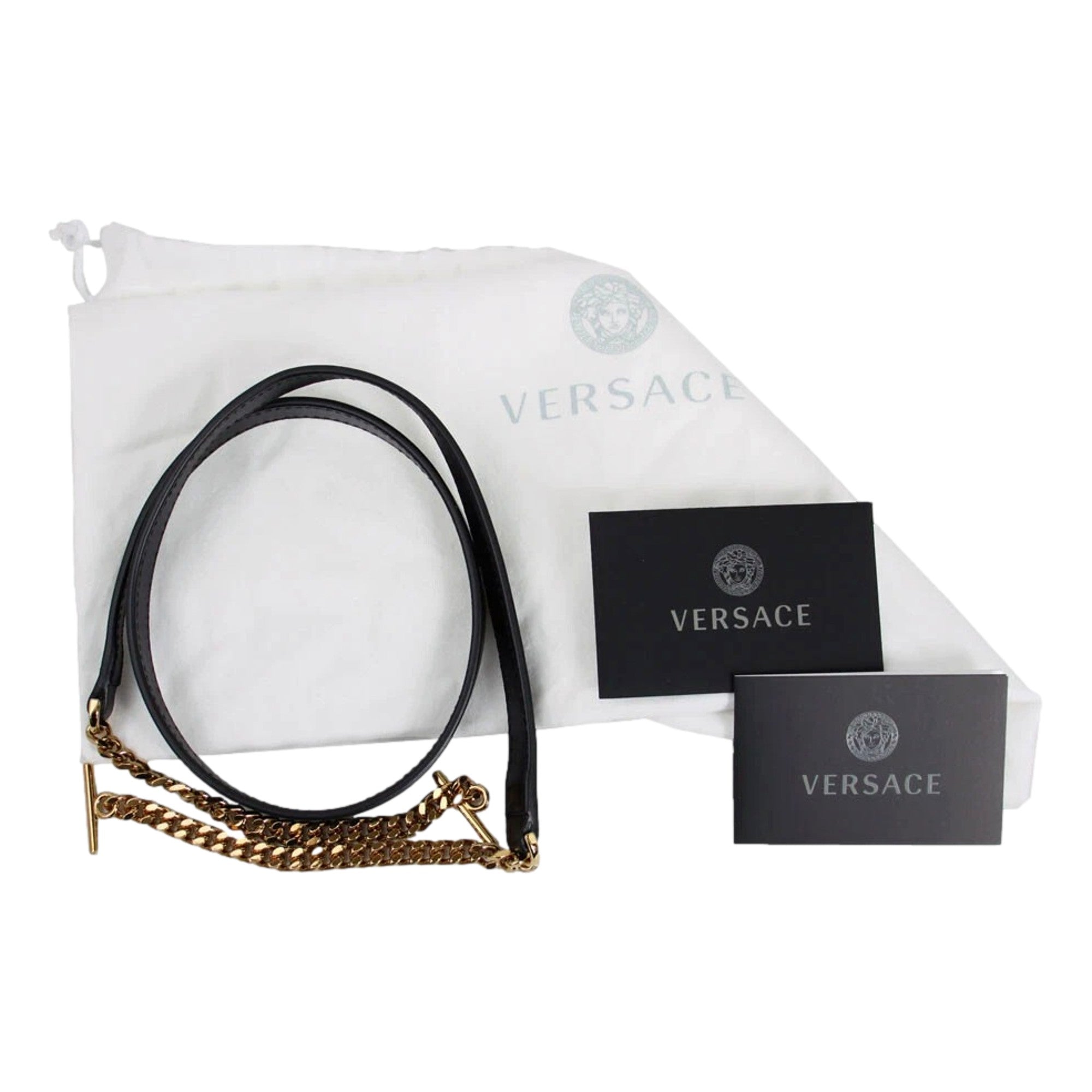Versace La Medusa Half Moon Hobo Shoulder Crossbody Bag Black Leather available at Queen Bee of Beverly Hills