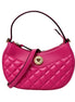 Versace La Medusa Half Moon Hobo Shoulder Crossbody Bag Pink Leather available at Queen Bee of Beverly Hills