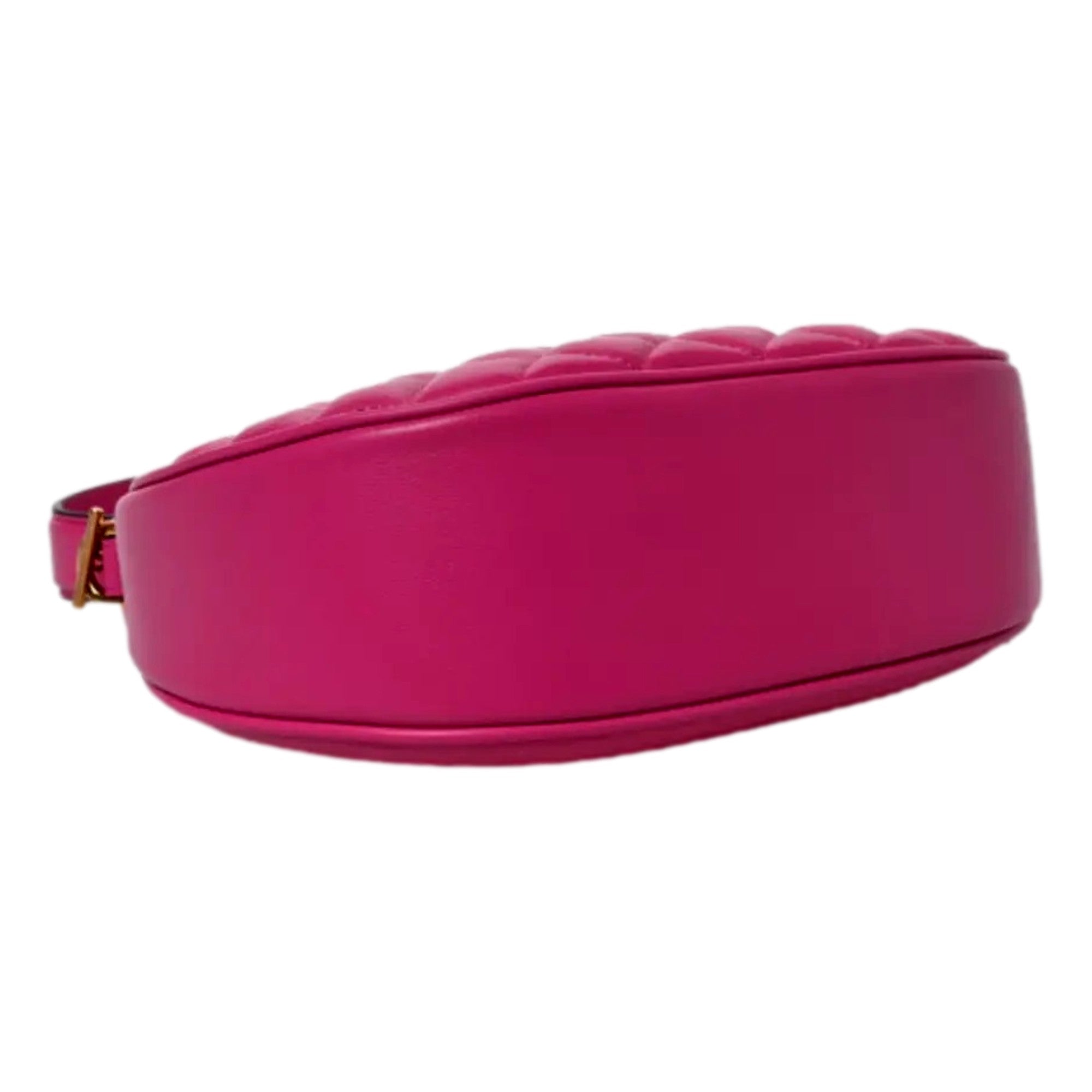 Versace La Medusa Half Moon Hobo Shoulder Crossbody Bag Pink Leather available at Queen Bee of Beverly Hills