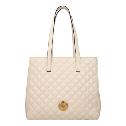 Versace La Medusa Ivory Quilted Leather Totebag available at Queen Bee of Beverly Hills