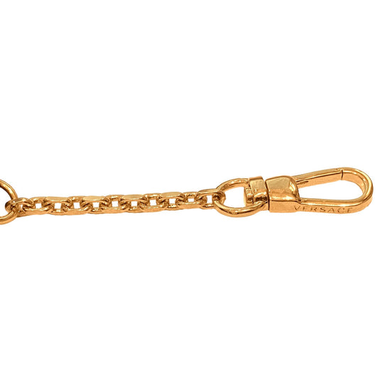Versace La Medusa Khaki Vitello Card Case Key Chain available at Queen Bee of Beverly Hills