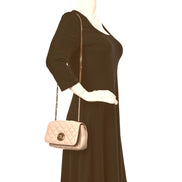 Versace La Medusa Nappa Quilted Beige Leather Chain Small Crossbody Bag available at Queen Bee of Beverly Hills