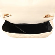 Versace La Medusa Nappa Quilted Beige Leather Chain Small Crossbody Bag available at Queen Bee of Beverly Hills