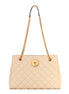 Versace La Medusa Nappa Quilted Beige Leather Large Tote Bag available at Queen Bee of Beverly Hills