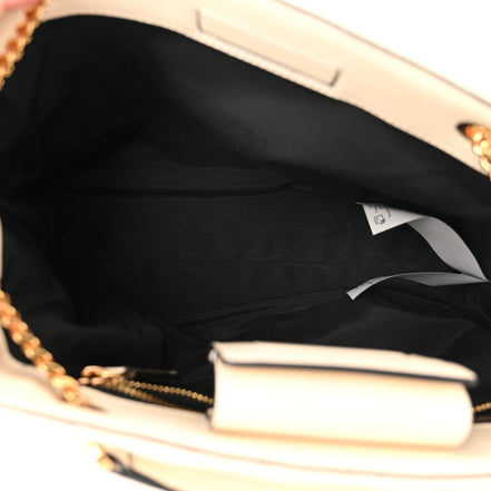 Versace La Medusa Nappa Quilted Beige Leather Large Tote Bag available at Queen Bee of Beverly Hills