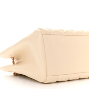 Versace La Medusa Nappa Quilted Beige Leather Large Tote Bag available at Queen Bee of Beverly Hills