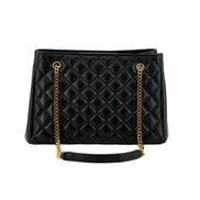 Versace La Medusa Nappa Quilted Black Leather Large Tote Bag available at Queen Bee of Beverly Hills
