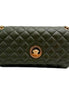 Versace La Medusa Olive Green Quilted Lambskin Chain Strap Crossbody Bag available at Queen Bee of Beverly Hills