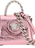 Versace La Medusa Pink Metallic Top-Handle Bag available at Queen Bee of Beverly Hills