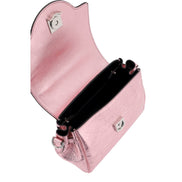 Versace La Medusa Pink Metallic Top-Handle Bag available at Queen Bee of Beverly Hills