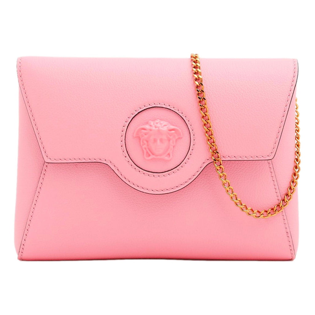 Versace La Medusa Pink Pebbled Calf Leather Mini Envelope Crossbody – Queen  Bee of Beverly Hills