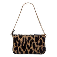 Versace Leopard Print Fur Mini Shoulder Bag Gold Medusa Chain Designer Handbag sold at Queen Bee of Beverly Hills